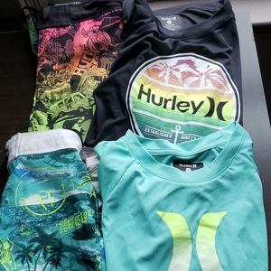 Boys swim- Hurley board shorts and shirts